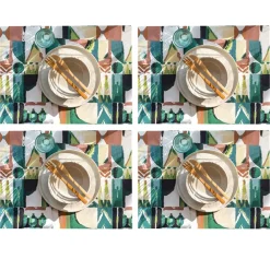 Becquet Sets de table en vinyle imprimé végétal graphique - Lot de 2 ou 4 - CRÉATION< Set De Table, Chemin De Table