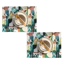 Becquet Sets de table en vinyle imprimé végétal graphique - Lot de 2 ou 4 - CRÉATION< Set De Table, Chemin De Table