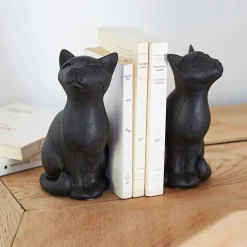 Becquet Statuette serre-livres chats< Statuette, Figurine|Décoration