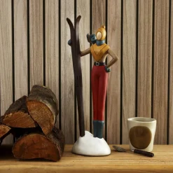 Becquet Statuette skieuse< Statuette, Figurine|Décoration
