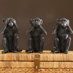 Becquet Statuettes singes de la sagesse - set de 3< Statuette, Figurine|Décoration