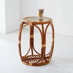Becquet Table basse en rotin< Meuble, Étagère|Décoration