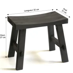 Becquet Tabouret style japonais en bois< Meuble, Étagère|Décoration