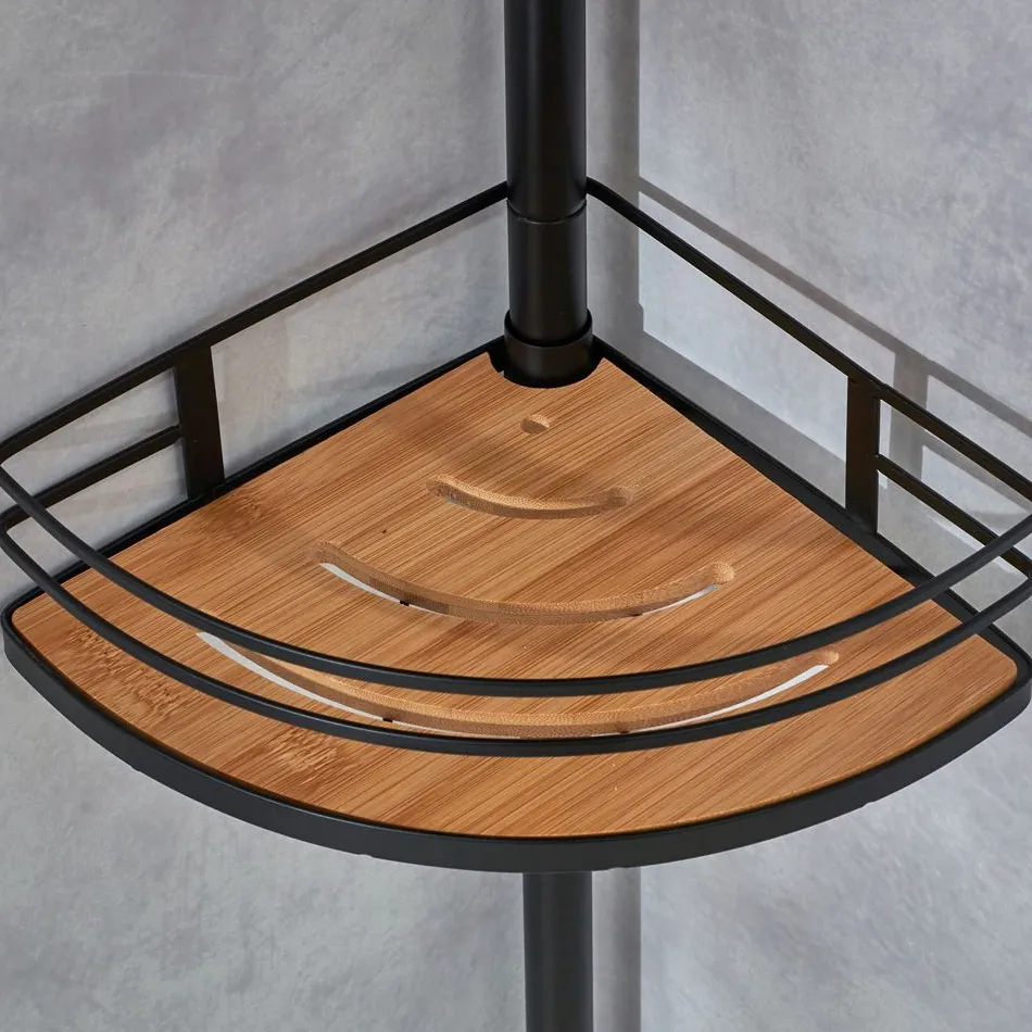 Becquet Étagère de douche télescopique inox et bambou< Accessoires De Salle De Bain|Idées Salle De Bain