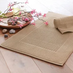 Becquet Tapis de bain coton jeu de reliefs - 800 g/m² - Lot de 2< Tapis De Bain, Tapis De Douche|Les Matières