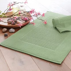 Becquet Tapis de bain coton jeu de reliefs - 800 g/m² - Lot de 2< Tapis De Bain, Tapis De Douche|Les Matières