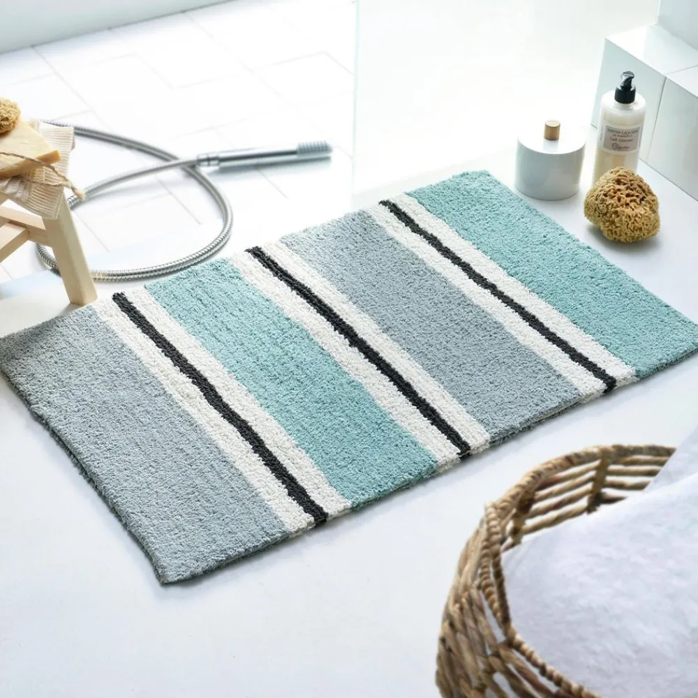 Becquet Tapis de bain double épaisseur jeu de rayures - CRÉATION< Tapis De Bain, Tapis De Douche