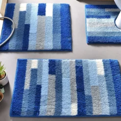Becquet Tapis de bain rayé multicolore -1800 g/m²< Tapis De Bain, Tapis De Douche