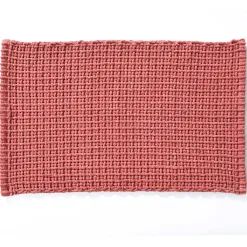 Becquet Tapis de bain tressé bi-matière coton/fil chenille - Doux et absorbant< Tapis De Bain, Tapis De Douche|Les Matières