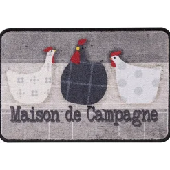 Becquet Tapis de cuisine poules< Tapis D'Entrée, Tapis De Cuisine|Idées Cuisine