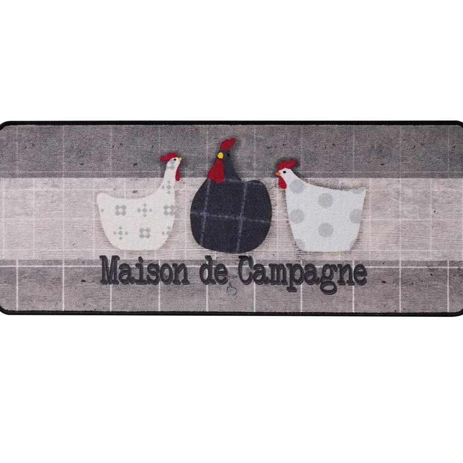 Becquet Tapis de cuisine poules< Tapis D'Entrée, Tapis De Cuisine|Idées Cuisine