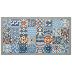 Becquet Tapis de protection en vinyle motif carreaux de ciment< Tapis D'Entrée, Tapis De Cuisine