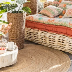 Becquet Tapis rond en jute< Rideau Et Déco Textile|Tapis