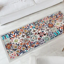 Becquet Tapis vinyle carreaux de ciment colorés< Tapis D'Entrée, Tapis De Cuisine