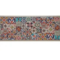 Becquet Tapis vinyle carreaux de ciment colorés< Tapis D'Entrée, Tapis De Cuisine