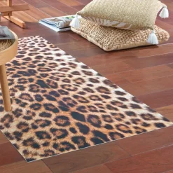Becquet Tapis vinyle motif léopard< Tapis D'Entrée, Tapis De Cuisine