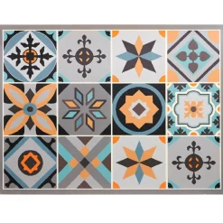 Becquet Tapis vinyle style carreaux de ciment< Tapis D'Entrée, Tapis De Cuisine