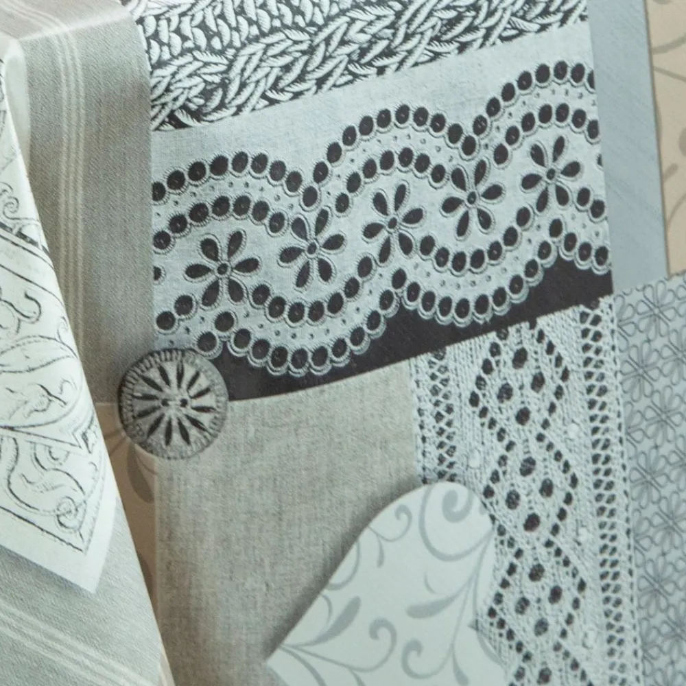 Becquet Toile cirée décor patchwork coeurs et dentelle< Toile Cirée|Nappe Fantaisie