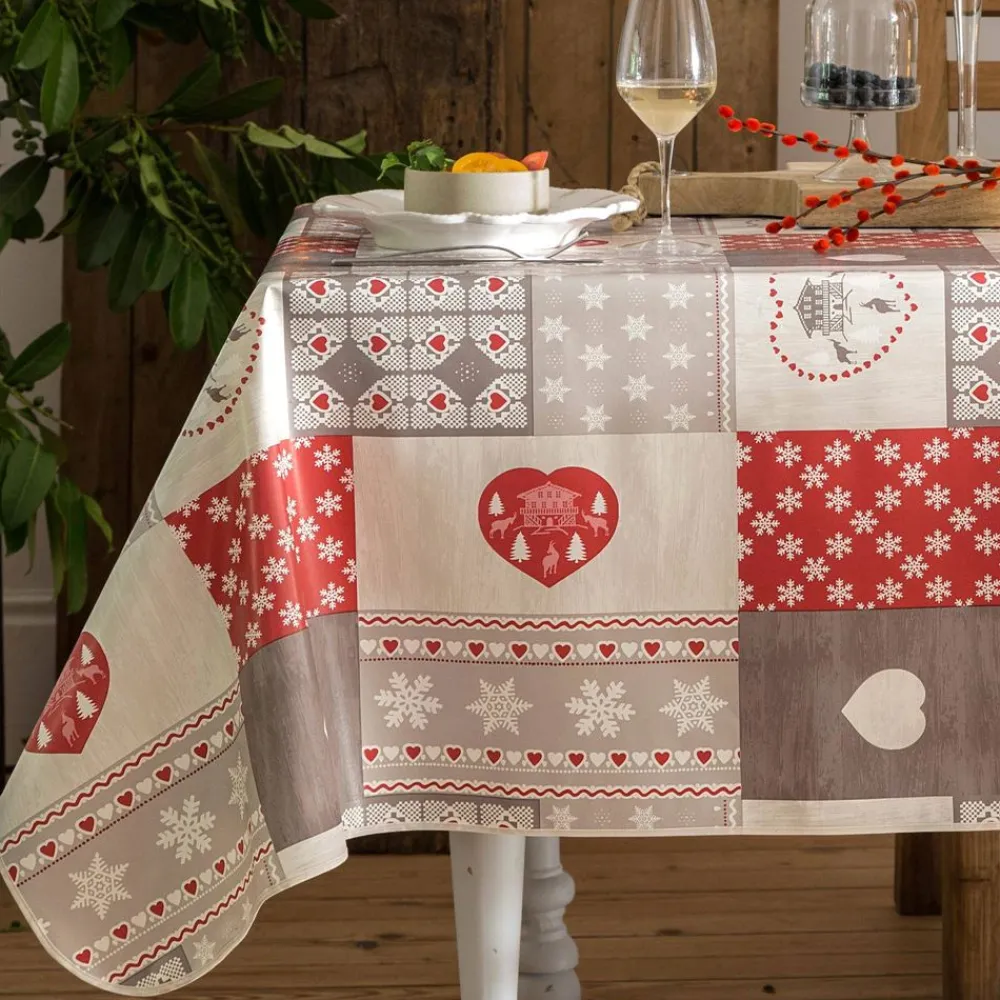 Becquet Toile cirée motif chalet< Toile Cirée|Nappe Fantaisie