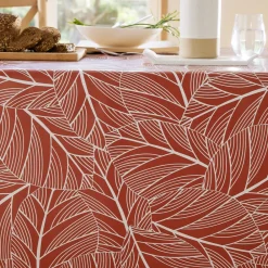 Becquet Toile cirée motif feuillage< Nappe Tissu Au Mètre|Toile Cirée