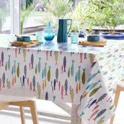 Becquet Toile cirée motif poissons< Toile Cirée|Nappe Fantaisie