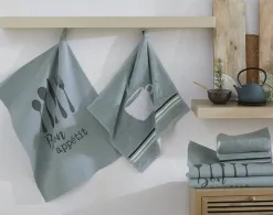 Becquet Torchons et essuie-mains jacquard bon appétit - lot de 3 ou de 6< Idées Cuisine|Idées Cuisine