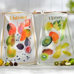 Becquet Torchons imprimés fruits de saison - Lot de 2 ou de 4< Idées Cuisine|Idées Cuisine