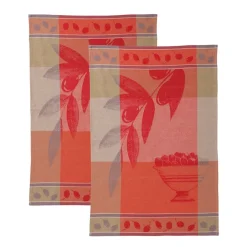 Becquet Torchons jacquard feuilles et fruits - lot de 2 ou de 4< Idées Cuisine|Idées Cuisine
