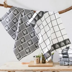 Becquet Torchons jacquard motif coq – lot de 2 ou 4 - CRÉATION< Idées Cuisine|Idées Cuisine