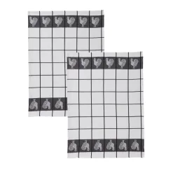 Becquet Torchons jacquard motif coq – lot de 2 ou 4 - CRÉATION< Idées Cuisine|Idées Cuisine