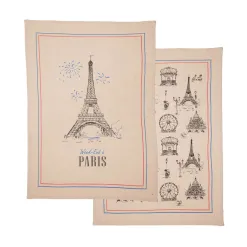 Becquet Torchons métis motif Paris - lot de 2 - CRÉATION< Idées Cuisine|Idées Cuisine