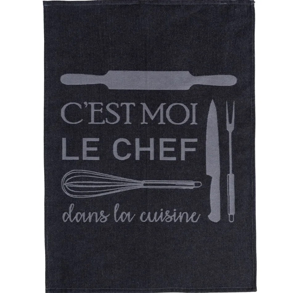 Becquet Torchons tissés jacquard "C'est moi le chef" - Lot de 3 ou de 6< Idées Cuisine|Idées Cuisine