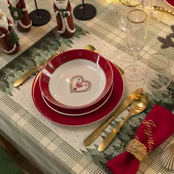 Becquet Vaisselle motif cœur et chalet - set de 4 pièces< Décoration|Art De La Table