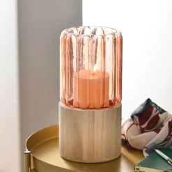 Becquet Vase verre et bois< Vase, Cache-Pot|Décoration