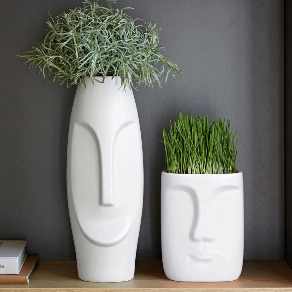 Becquet Vases visages< Vase, Cache-Pot|Décoration
