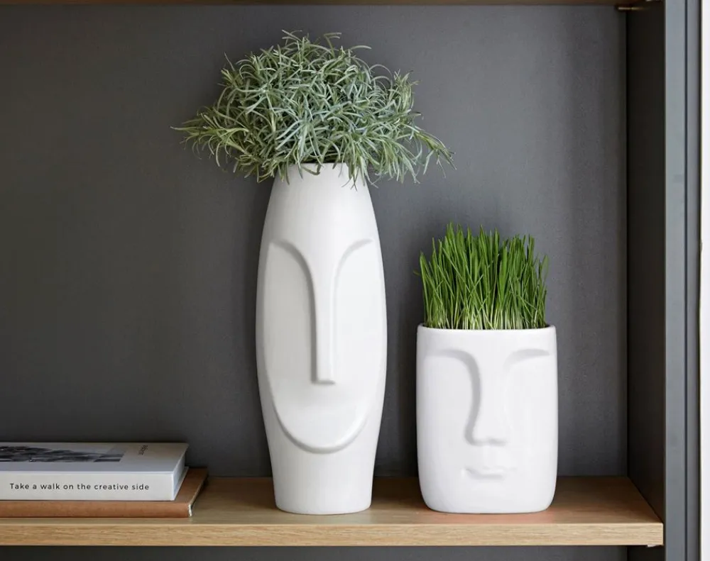 Becquet Vases visages< Vase, Cache-Pot|Décoration