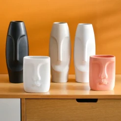 Becquet Vases visages< Vase, Cache-Pot|Décoration