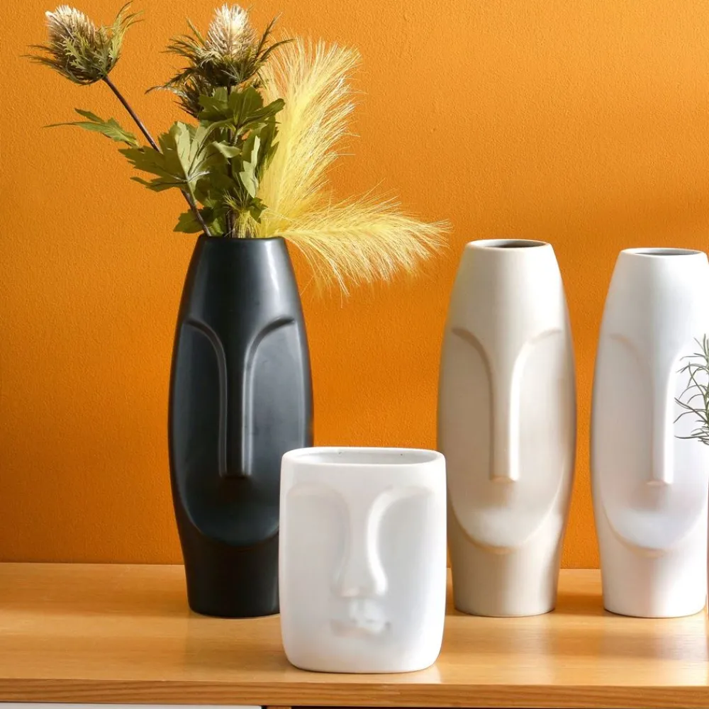 Becquet Vases visages< Vase, Cache-Pot|Décoration