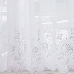 Becquet Voilage brodé finition écailles, galon fronceur< Rideau Et Déco Textile|Voilage, Panneau
