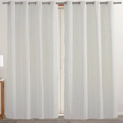 Becquet Voilage rayures chinées< Rideau Et Déco Textile|Voilage, Panneau