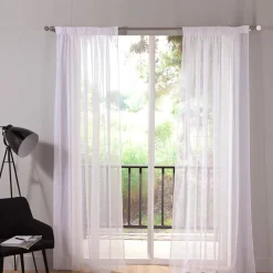 Becquet Voilage uni en étamine finition galon fronceur< Rideau Et Déco Textile|Voilage, Panneau